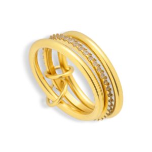 Stacked Linked Crystal Band Ring